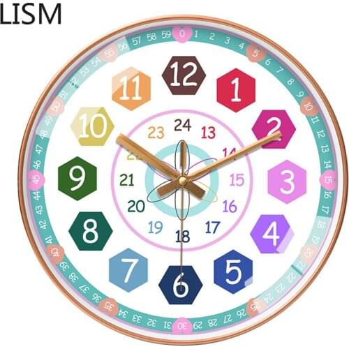 Large Kids Living Room Wall Clock Modern Desgin Creative Gold Children Bedroom Silent Watch Wall Clocks Brief Reloj De Pared Hot