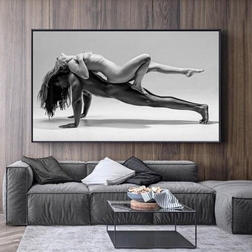 Black Sexy Nude Women Figure Canvas Painting on The Wall Posters Prints Cuadros Wall Art Pictures for Living Room Decoration
