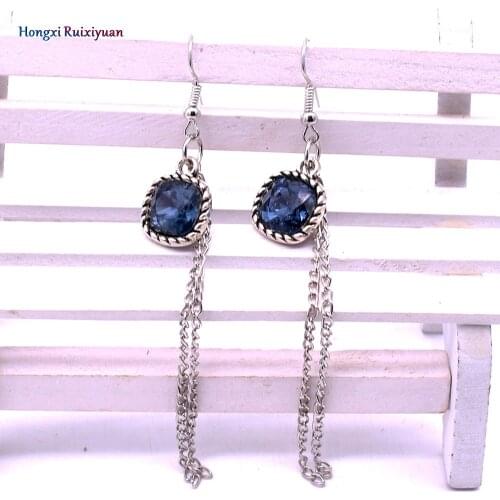 Fashion long earrings square shiny rhinestones earrings for women birthday party jewelry special offer wholesale