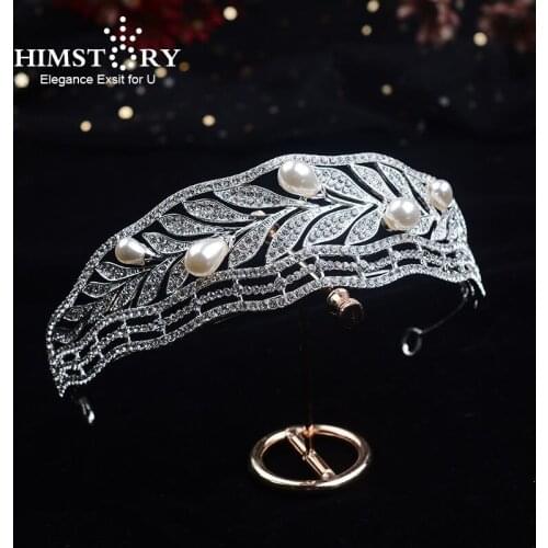 Himstory Princess Luxury Rhinestone Hair Accessories Tiara Crown Bridal Wedding Headpieces Headband