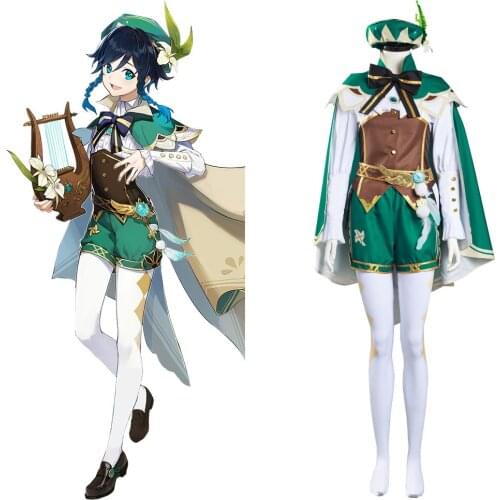 Game Genshin Impact Venti Cosplay Costume Uniform Outfits Halloween Carnival Suit Genshin Impact Venti Costume