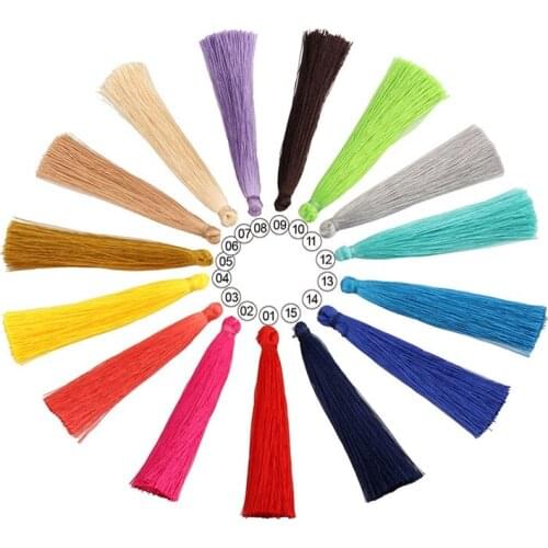 500pcs/lot 9cm Long Poly Silk Tassel Brush for Earring Charm Pendant Satin Tassels Diy Jewelry Making Findings