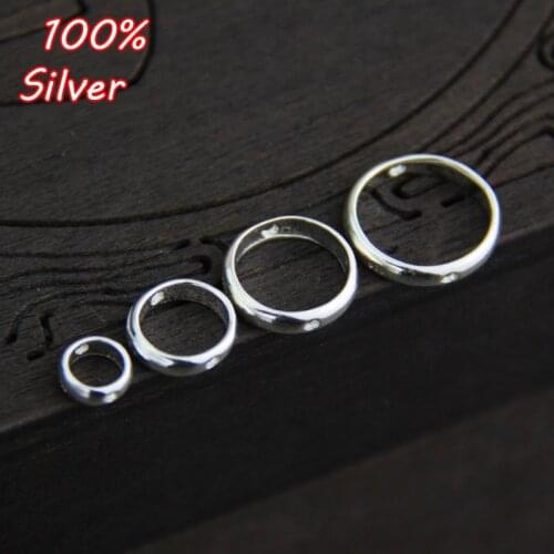 4pcs 925 Silver Jewelry Double Hole Spacer Beads Positioning Circle Jump Rings For Jewelry Making Bead Bracelets DIY Accessories