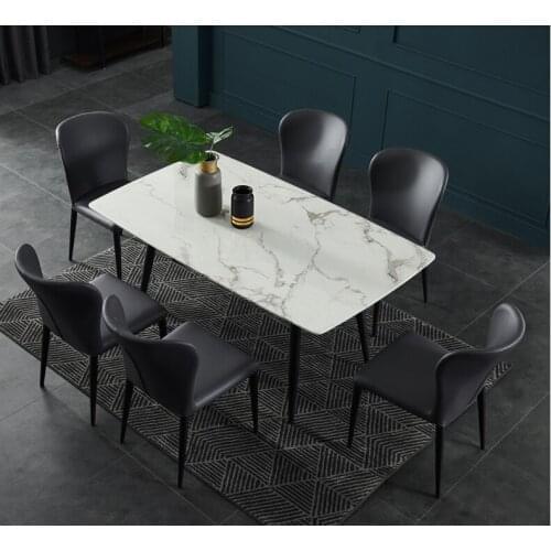 Marble dining table and chair combination furniture household table and chair small apartment rectangular dining table