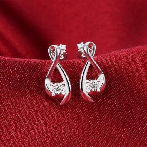 Hot new 925 Sterling Silver Earrings for Women Exquisite Earrings Zircon Ear studs high quality Jewelry party Christmas Gifts