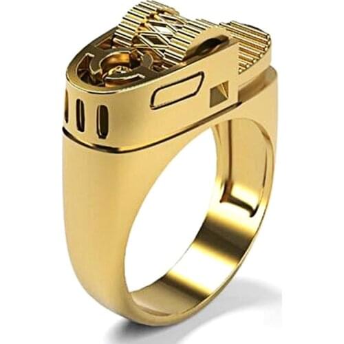 Fashion Cool Ring Arrival Cool Style Biker Silver Polishing Silver Plated Ring Men Ring Cigarette Lighter