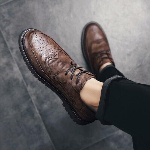 Men Casual Shoes Luxury Brand Oxford Genuine Leather Lace Up Outdoor Fashion Comfy Soft Loafers Shoes Male Zapatos Hombre VI