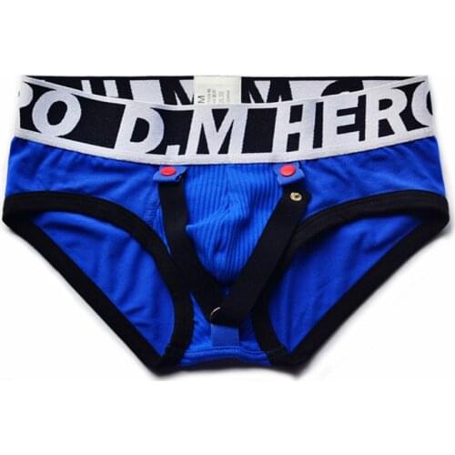 Male underwear ropa interior hombre buckle gay sexy underwear men underpants solid slip homme low-rise gay underwear briefs men
