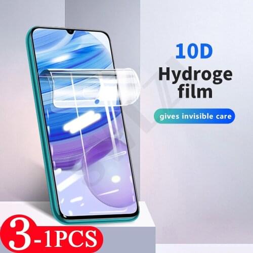 3-1pcs soft full cover for Redmi note 10 10S 10X 9 pro Max 9S 9T 8 8T 7 7S phone screen protector hydrogel film Not Glass film