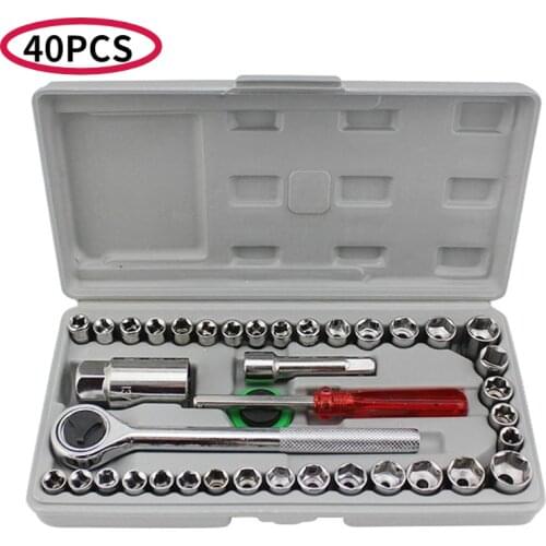 40Pcs/Set Car Vehicle Tool-box Socket Wrench Combination Repair Hand Tools Kit 2020 Car Disassembly Tool Automotive Tools