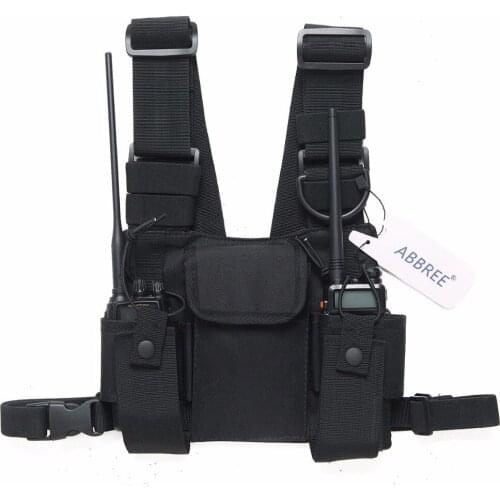 Baofeng Chest Harness Chest Front Pack Pouch Holster Carry Bag for Yaesu Kenwood Baofeng UV-5R UV-82 UV-9R Plus Walkie Talkie