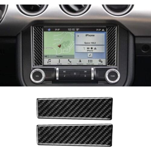 Sticker carbon fiber central control air conditioning decorative cover accessories for Ford Mustang2015 2016 2017 2018 2019 2020