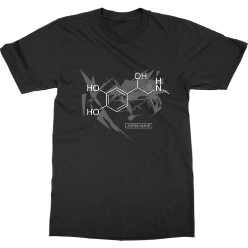 New 2019 Hot Summer Casual Printing Adrenaline Chemistry Science Molecule Lab Experiment Neuro Hormone Drug Tee Shirt