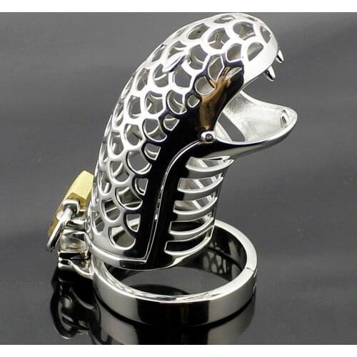 New Stainless Steel Male Chastity Lock Device Restraint Bird Cage Lock Cock Ring Gay Chastity Sex Toys Female Chastity Belt