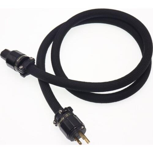 E. Doris R Series OCC 3TS20 Single Crystal Copper Audio Cord CD Amplifier Gold Plating on US/EU Carbon Fiber Power Line Plug