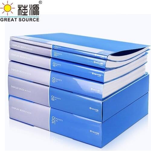 Display Book Project Folder Presentation Book A4 PP 100 Transparent Pockets Fancy Candy Color 1PC