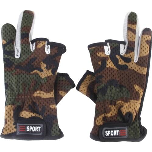 Fingerless Hunting Fishing Gloves 3 Fingerless UV Protection Nonslip 3 Cut Glove Finger Hiking MTB Driving Rowing Dropship Pesca