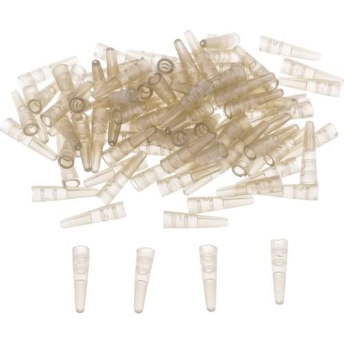 MagiDeal 100pcs Translucent Brown Tail Rubber Cone Tubes for Saftey Lead Clips 17mm