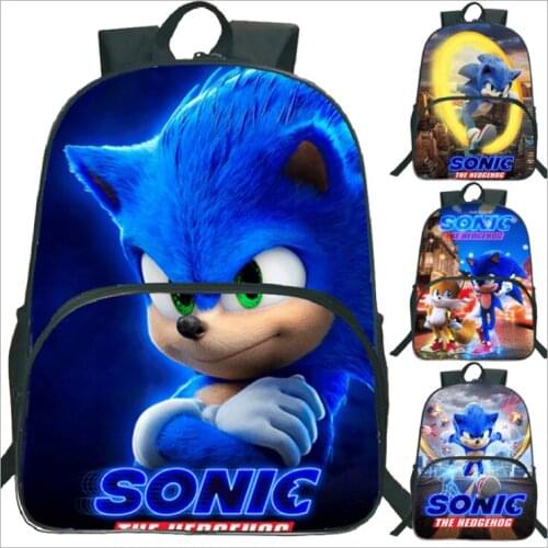 16-inch Popular SONIC RACING School Bag For Children Boys Girls Backpack For High School Students Bookbags For Kids