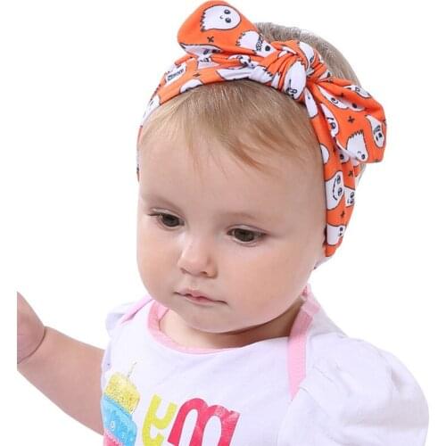 Newborn Baby Headband Halloween Girls Bowknot Hairbands Christmas Print Cotton Headbands Halloween Baby Hair Accessories D0939