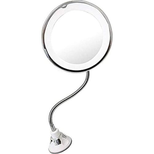 Dropshipping LED Mirror Flexible Makeup Mirror With Led Light Vanity Mirrors 10X Magnifying Mirrors Light Cosmetic Miroir
