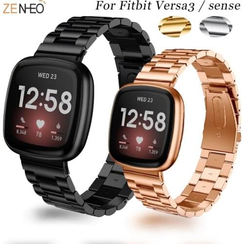 Stainless Steel watchband For Fitbit Versa 3 Smart Watch Band Metal Wrist Bracelet For Fitbit Sense/Versa 3 wristband Correa