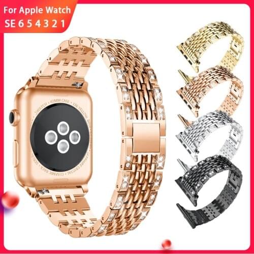 Stainless Steel Strap for Apple Watch Band 44mm 40mm IWatch Band 42mm/38mm Accessories Apple Watch Serie 5 4 3 Se 6 Chain Woman