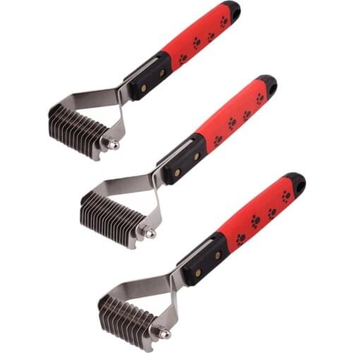 New Pet Dog Brush Comb Dematting Grooming Deshedding Trimmer Tool Pets Cat Hair Fur Removal Brushes Metal Rake 10/13/18 Blades