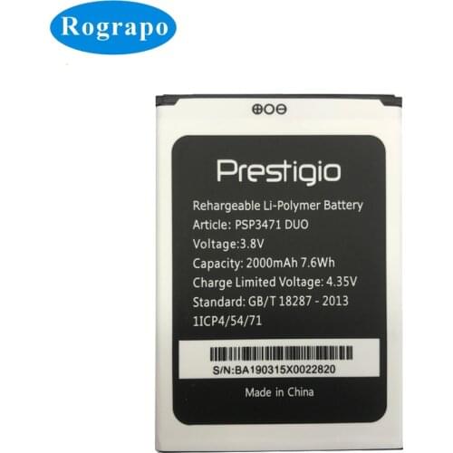 2000mAh PSP3471 DUO Replacement Battery For Prestigio Wize Q3 PSP3471DUO Bateria Batterie Mobile Phone