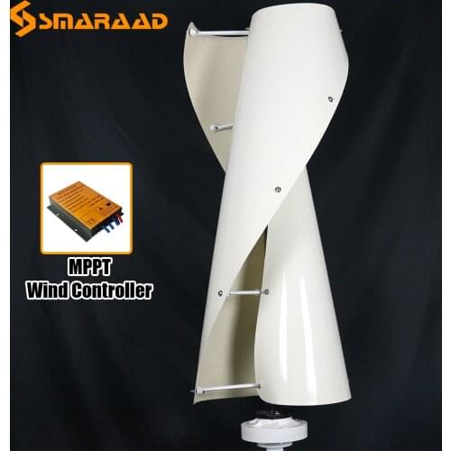 Free Energy 600W 12V 24V 48V Vertical Axis Wind Turbine Generator With Permanent Magnet Generator and MPPT Controller