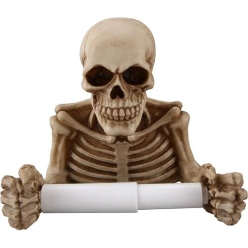 Creative Skull Toilet Paper Holder Wall Mounted Toilet Paper Storage Box Bathroom Storage Box