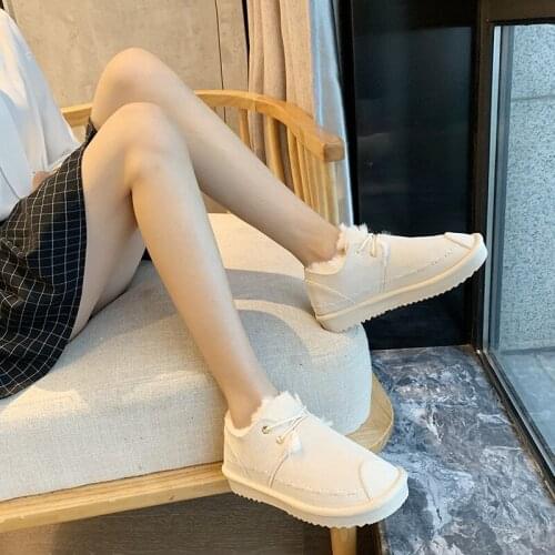 Sneakers Womens Shoes For Female Short Plush Casual Shoe Trainers Footwear Winter Cotton-Padded Shoes Keeping Warm Ankle Boots