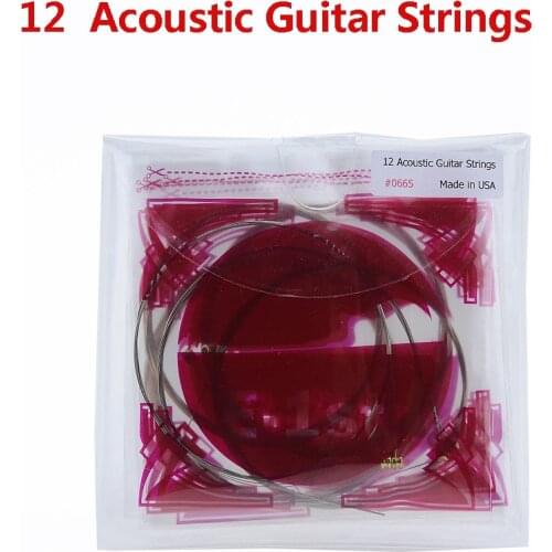 1 Set (12 Pieces) GuitarFamily Coated Phosphor Bronze 12 Strings Folk Acoustic Guitar Strings MADE IN USA