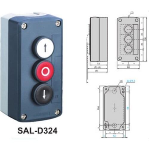 1pcs waterproof control box push button switch station SAL(LA68H XAL)-D324