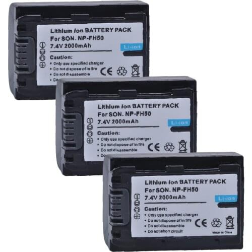 3pc NP-FH50 NP FH50 7.4V Camera battery for Sony A230 A330 A290 A380 A390 HDR-TG1E TG3 TG5 TG7 DSC-HX1 DSC-HX200 NP-FH50 NP FH50