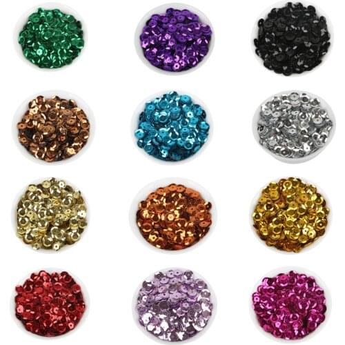 6mm High Quality 1200Pcs/lot 20g/lot Flake Rainbow Cup Sequin Flat Loose Paillette Sewing Garment Dress DIY Decoration