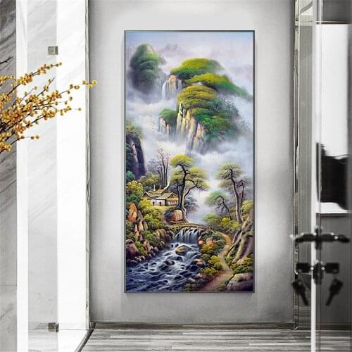 Large diamond painting embroidery Landscape painting natural scenery mosaic square round 5D Handicrafts Vertical version N1460