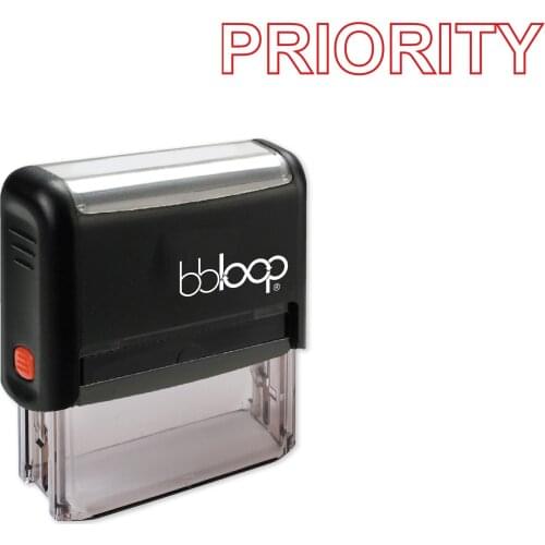 Bbloop Priority w/outline border Style Font and Design Self-Ink