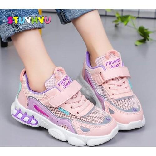 Childrens Shoes Girls Breathable Mesh Sports Shoes Boys Casual Running Sneakers 2021 Spring and Autumn New Kids Sneakers Soft