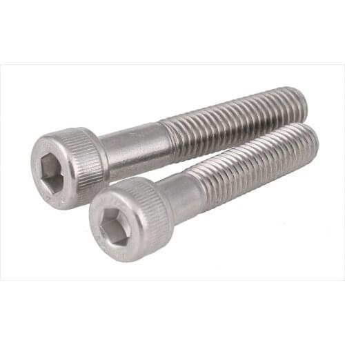 DIN912 304 stainless steel bolts half thread hex socket screws M4 M5 M6 M8 M10 M12 screws twill cylindrical head bolts