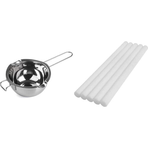 Double Boiler Stainless Steel Chocolate Pot with 25Pcs/Pack Humidifier Filter Rod Cotton Sponge Stick Filter