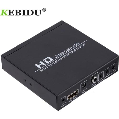Full HD 1080P SCART HDMI-compatible to HDMI-compatible Converter Digital High Definition Video Konverter EU/US Plug Adapter