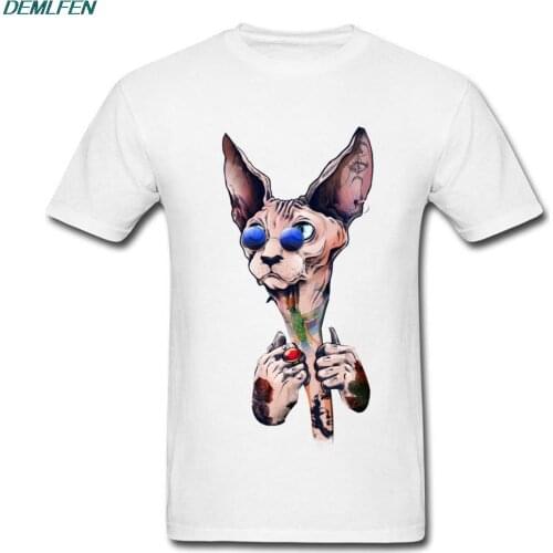 Fashion Tshirt Men T-shirt Sphynx Cat Rules Tops & Tees Adult Classic Summer O-Neck Cotton Short Sleeve Clothes tshirt