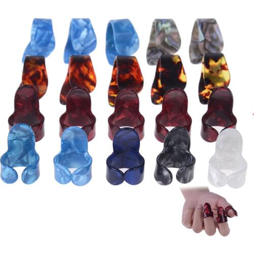 10pcs guitar thumb and index finger pick mediator cellul ul thumb finger pick random color guitar accessories