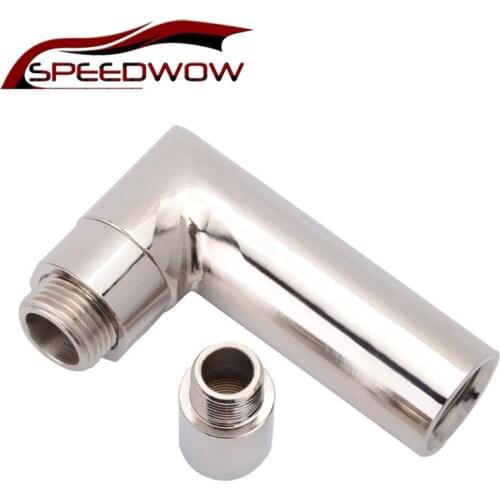 SPEEDWOW M18 X 1.5 O2 Oxygen Sensor Angled Extender Spacer 90 Degree 02 Bung Extension Car Accessories