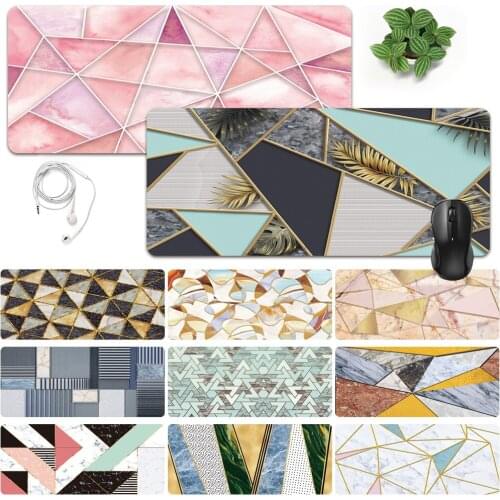 Easy-to-clean And Large Laptop Mouse Mat Anti-slip Waterproof PU Leather Computer Mousepad Geometry Pattern Game Mouse-pad