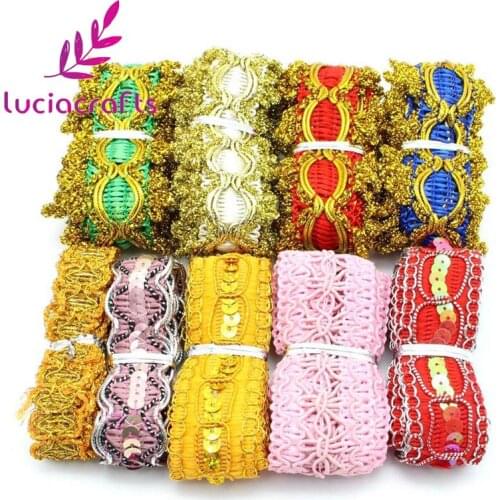Lucia crafts Random 12 yards /lot Lace Ribbon 10-35mm Embellishment Lace Trim Sewing Accessories T0507