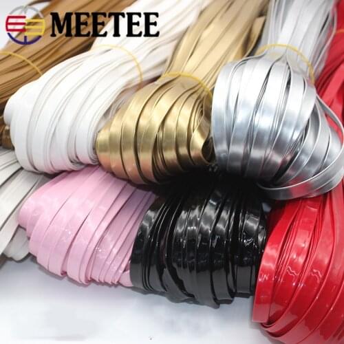 Meetee 5M 5-30mm PU Mirror Hemming Ribbon Leather Webbing Jewelry Decor Rope DIY Headdress Bead Clothes Edge Accessories RD049