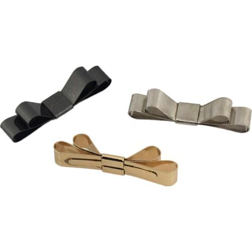 2pcs Metal Fashion Bowknot Buckle Durable Shoes Clip Clasp for DIY Handbag Bag Garments Hardware Closure Bag Parts Accessories