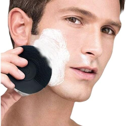 Mini USB Facial Cleansing Brush Electric Rechargeable Silicone Face Cleanser Vibration Massager Brush for Men Women Skin Care
